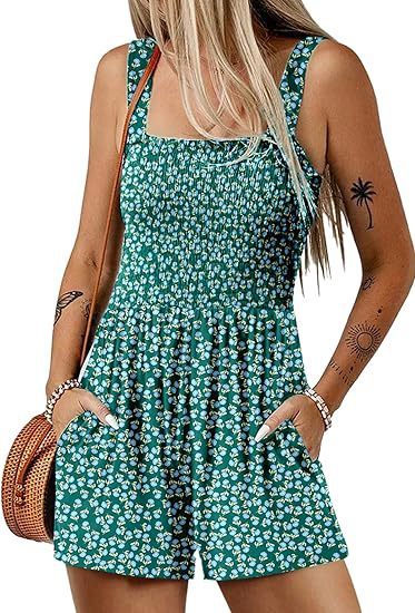 Floral Print Sleeveless Beach Jumpsuit