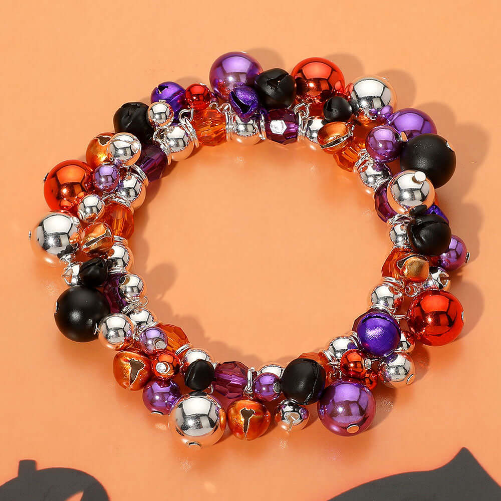 Halloween Themed Color Beaded Stretch Bracelet
