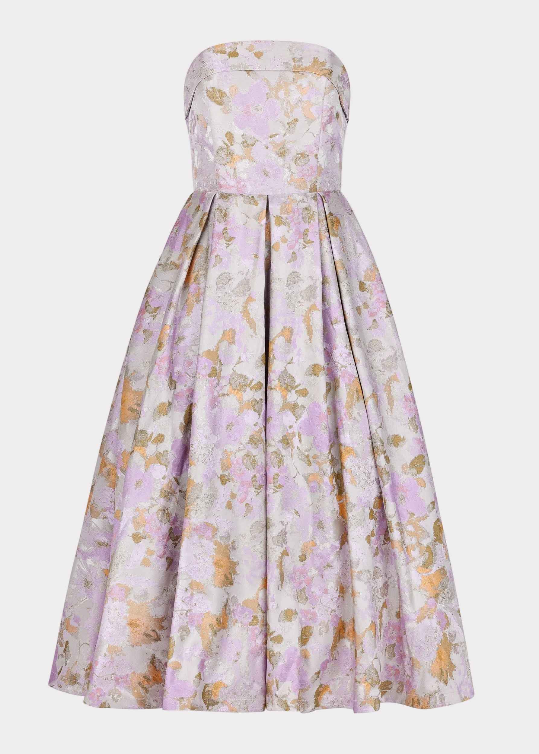 Anastelle Strapless Jacquard Dress