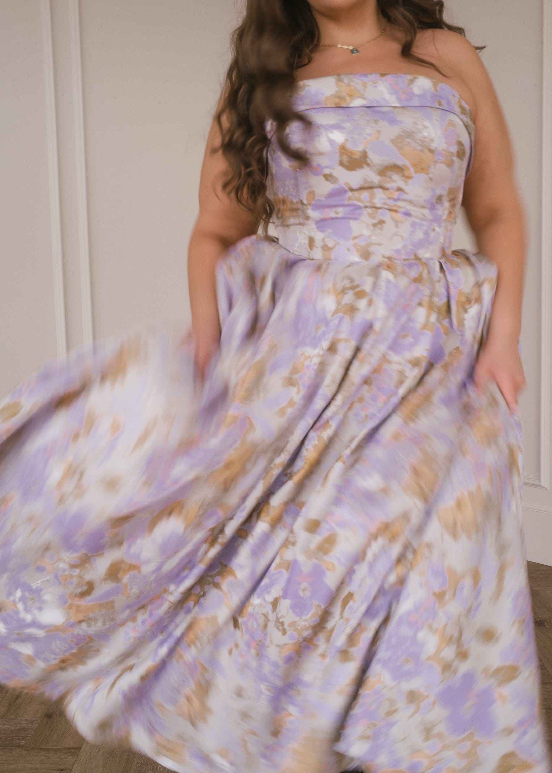 Anastelle Strapless Jacquard Dress