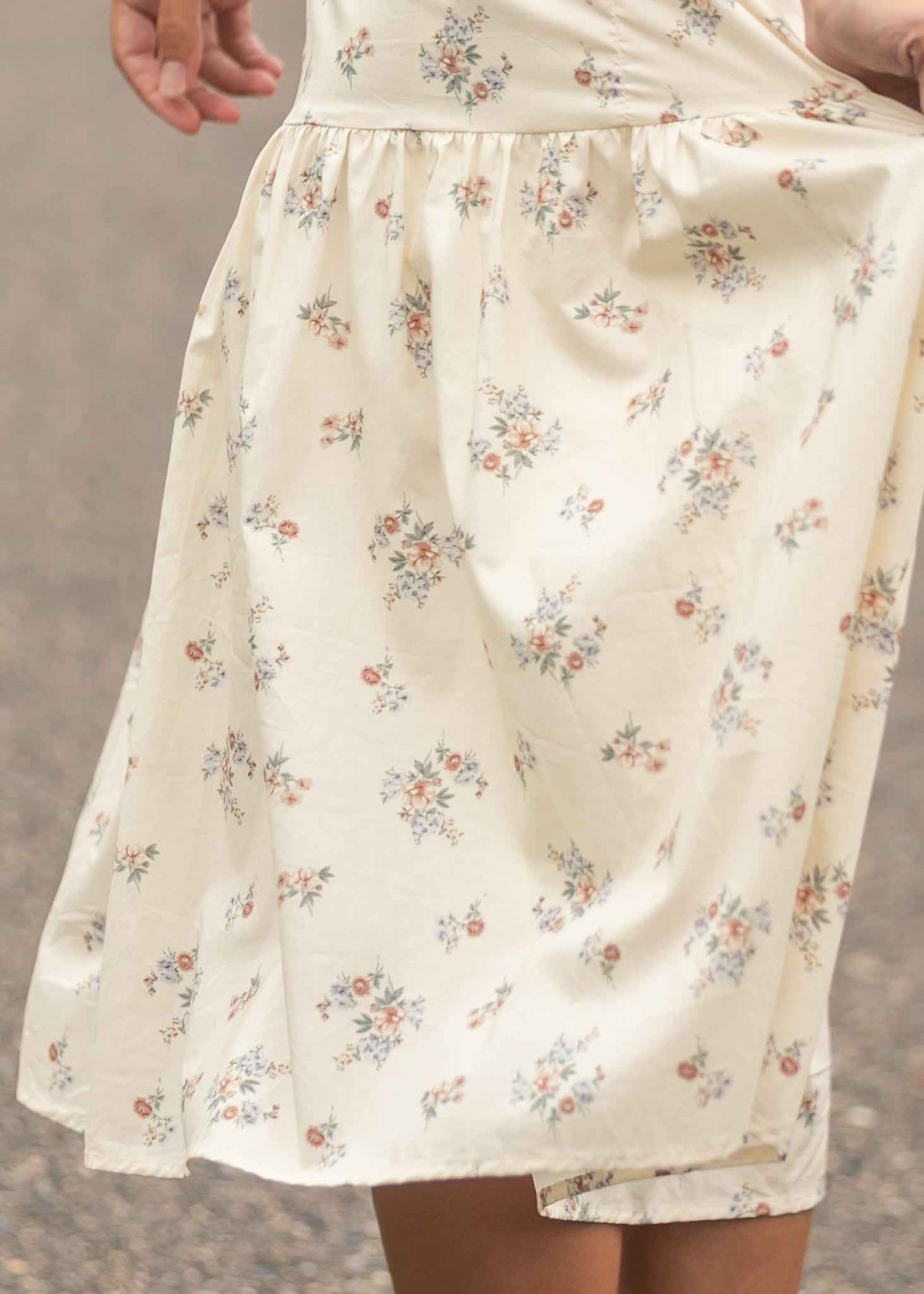 Katrina Half Sleeve Floral Midi Dress