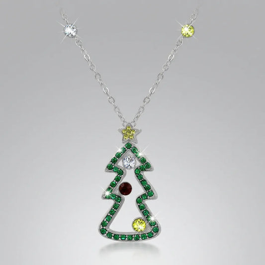 Cubic Zirconia Christmas Pendant Holiday Jewelry