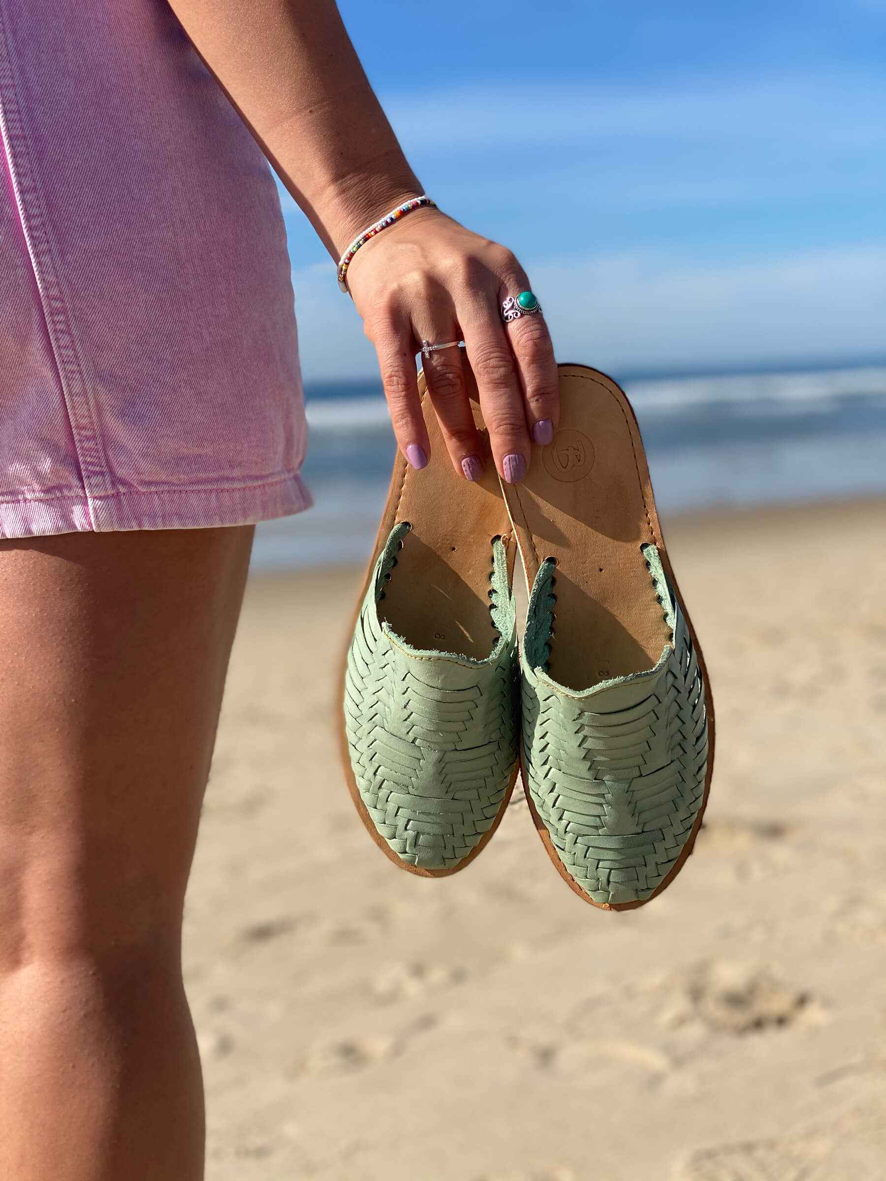 Marbella Huarache Slip-On Teal