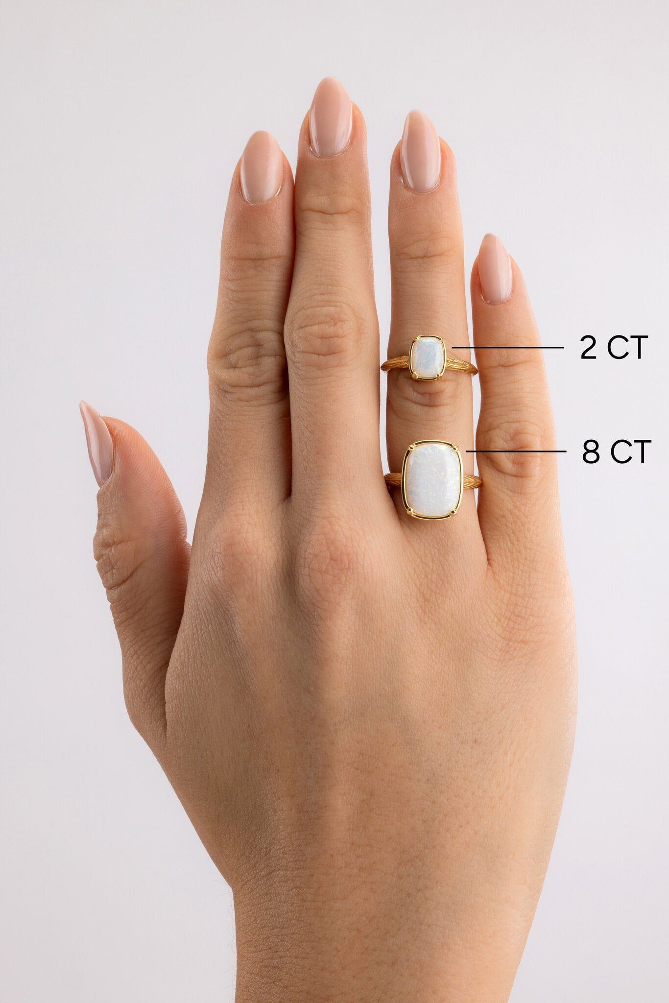 Sterling Silver Elongated Cushion Opal Cocktail Ring