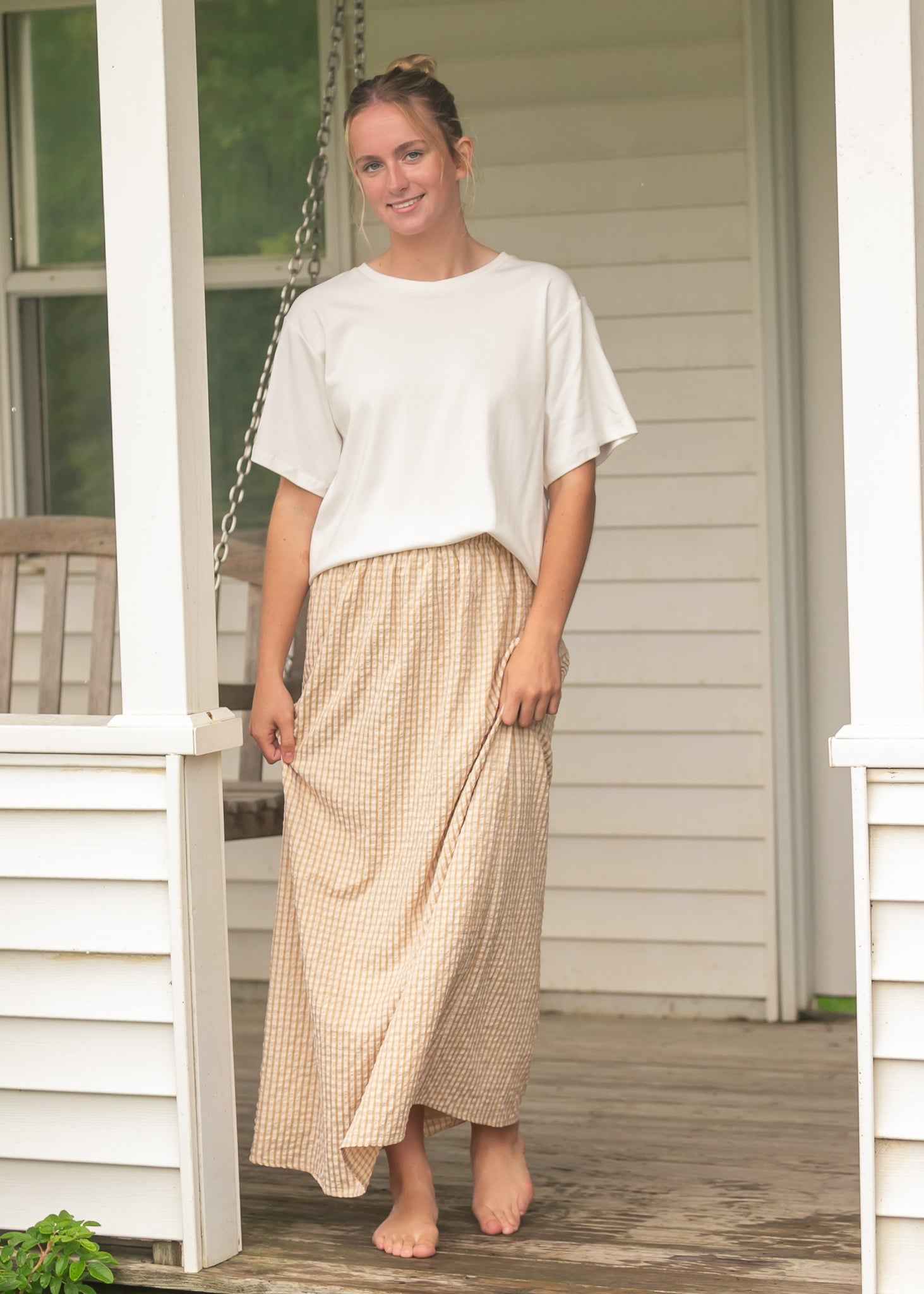 Rayne Modern Gingham Maxi Skirt
