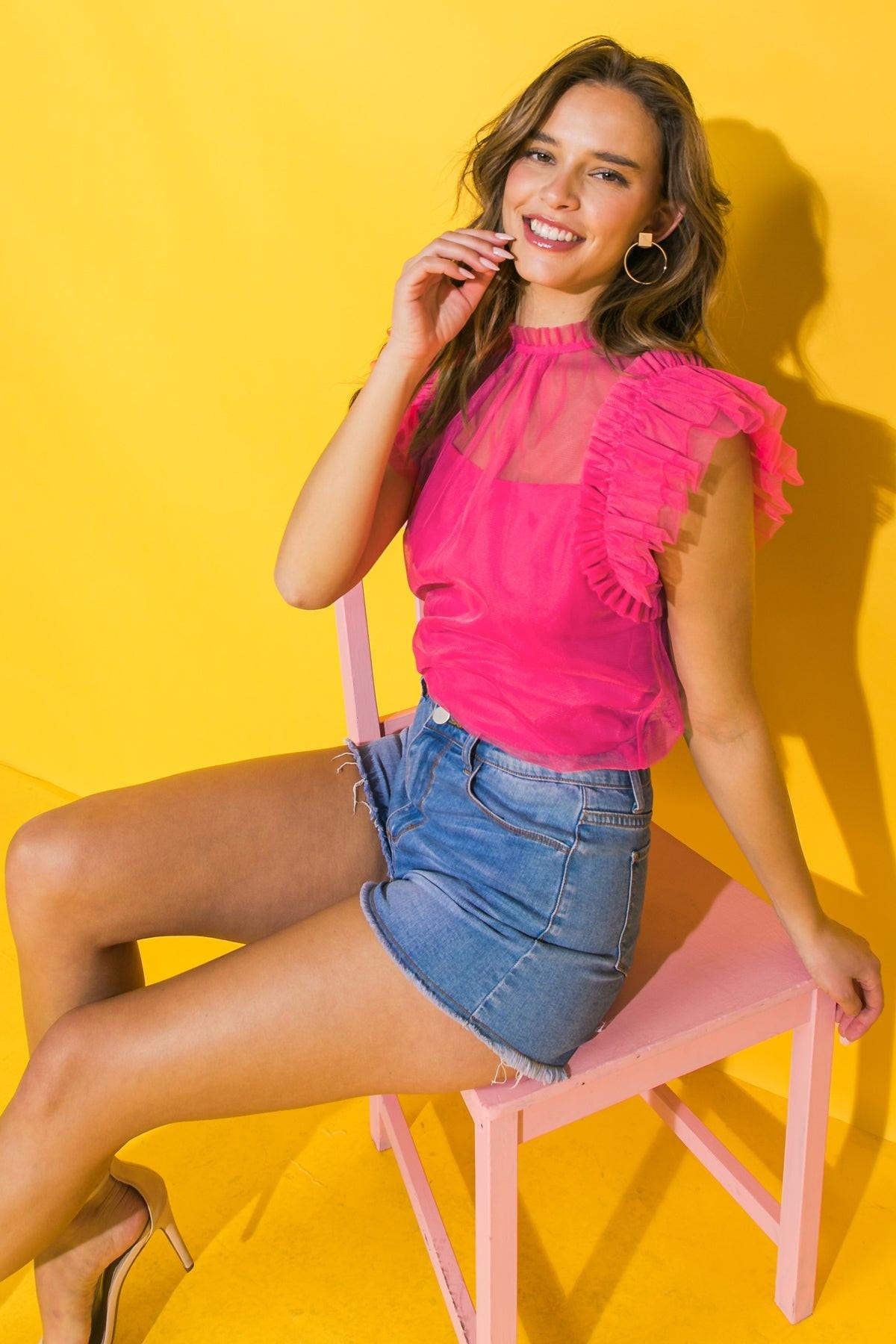 You're on My Mind Tulle Top