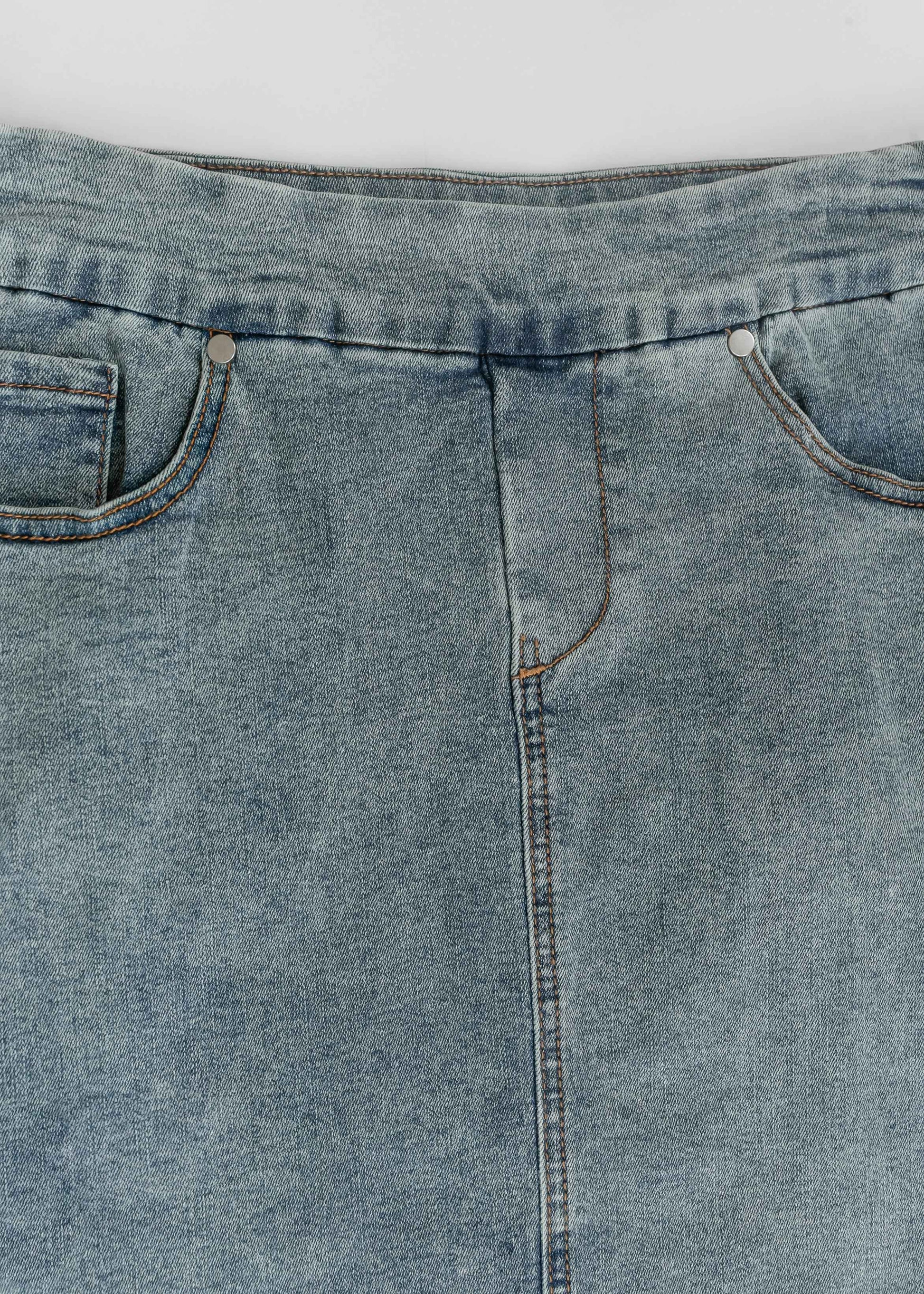 Sandra Classic Wash Midi Denim Skirt