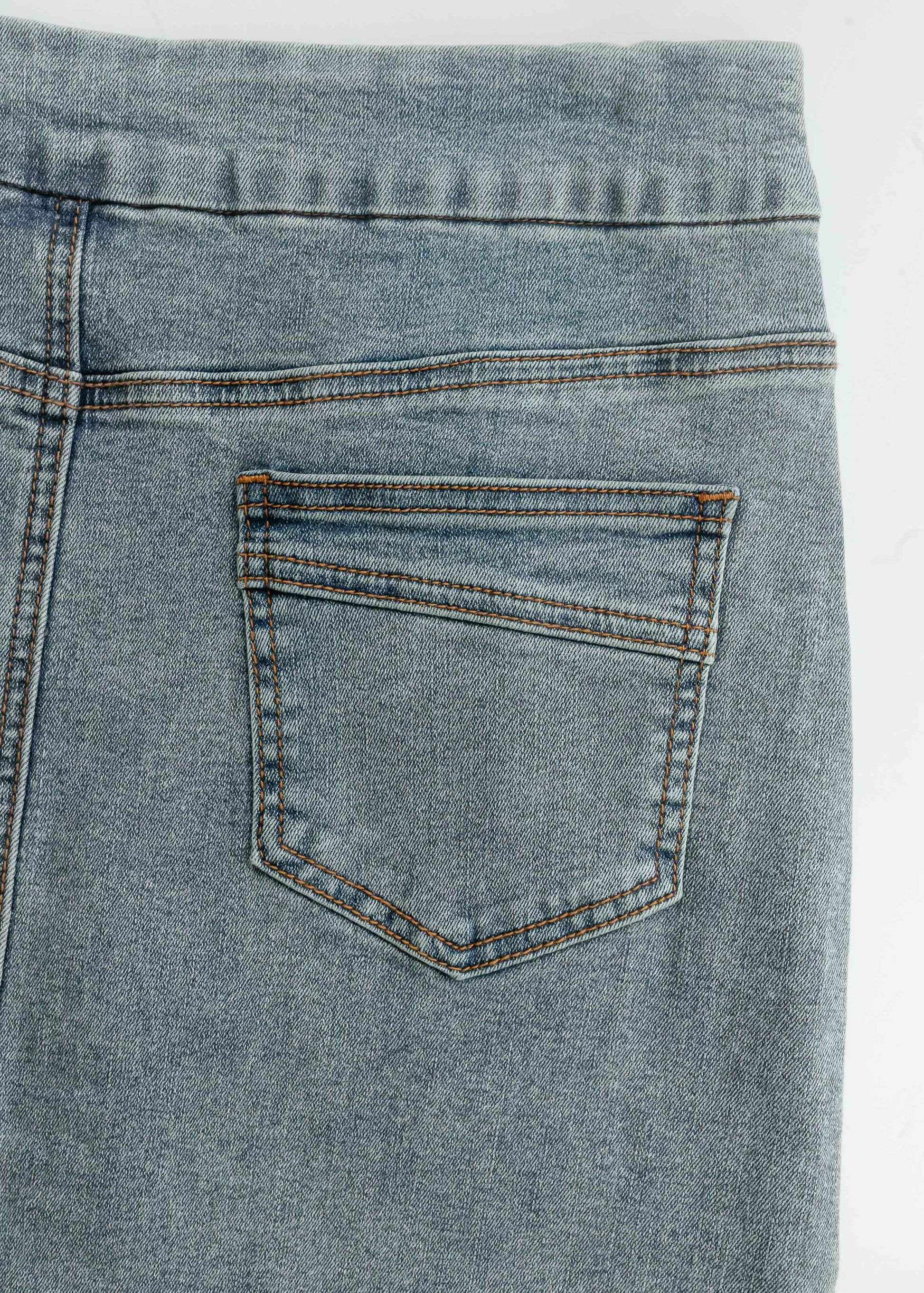 Sandra Classic Wash Midi Denim Skirt