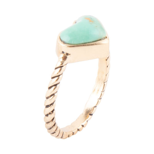 Rope My Heart Blue Turquoise and Golden Ring