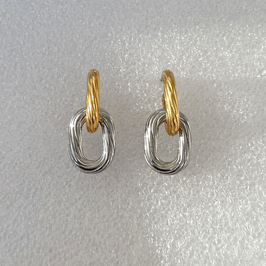 Nova Two Toned Chain Earrings